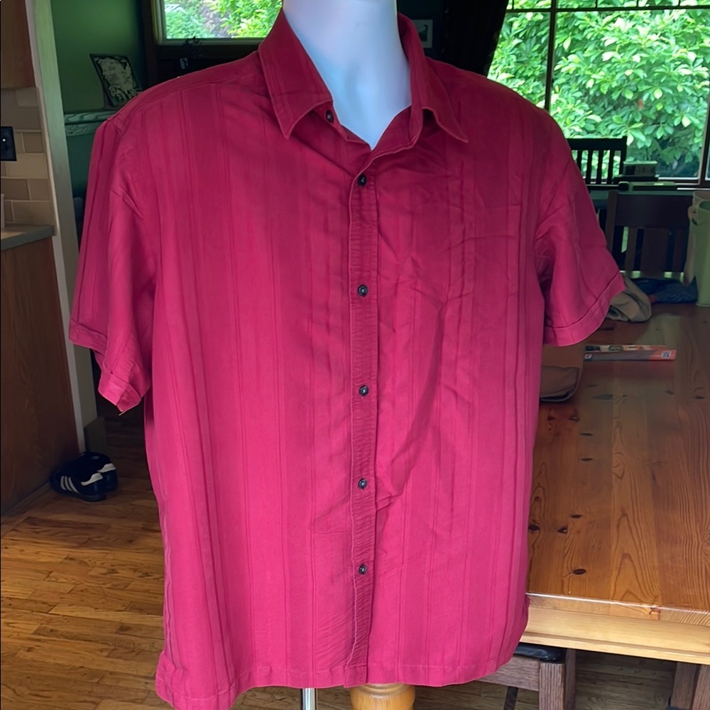 Claiborne Red Casual Button Down Shirt